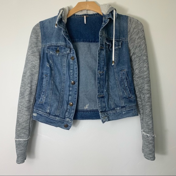 Free people hooded denim jacket - Picture 4 of 8